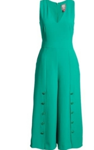 VINCE Camuto Button Detail Cropped  Jumpsuit - Picture 4 of 8